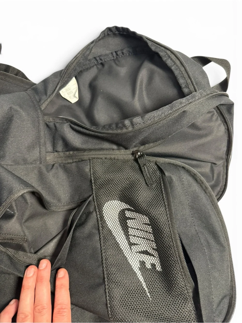 Nike Black Backpack Mesh Logo School Travel Laptop Book Bag Unisex